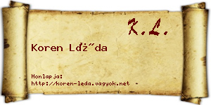 Koren Léda névjegykártya
